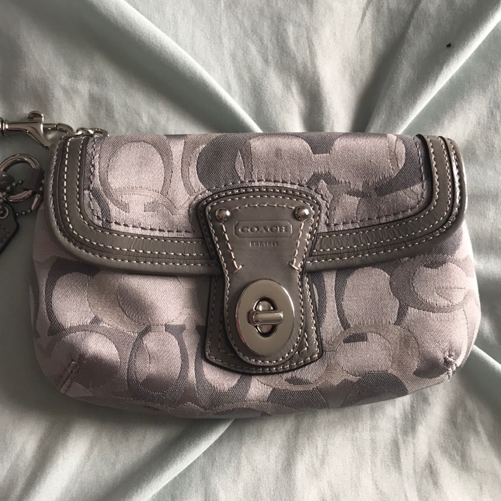Coach Silver Wristlet / Wallet